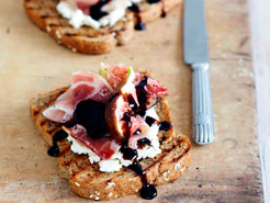 Helga's Open Fig and Prosciutto Sandwich with Balsamic Glaze