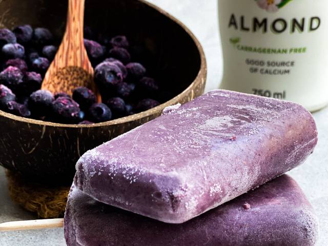 Blueberry & Almond Milk Popsicles