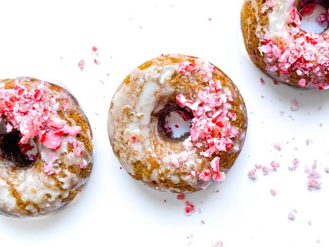 Gingerbread Candy Cane Donuts