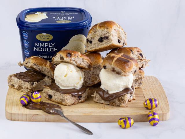 Hot Cross Bun Ice Cream Sandwich