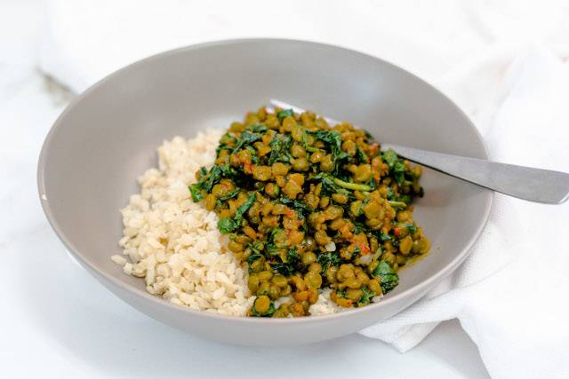 Green Split Pea Dahl with Cauliflower Rice Recipe
