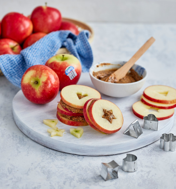 Kanzi apple nut butter sandwiches