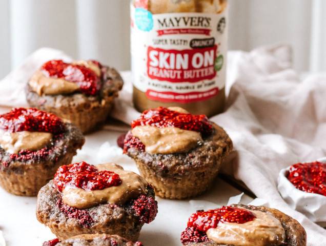 PB & J Banana Bread Muffins