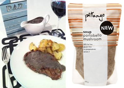 Grilled Steak with Pitango Portobello Mushroom Sauce and Crispy Potatoes