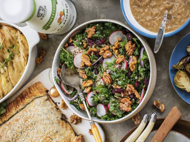 Quinoa Kale Roasted Walnut Salad