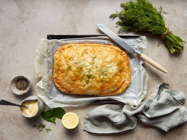 Salmon and Rice Egg Pie