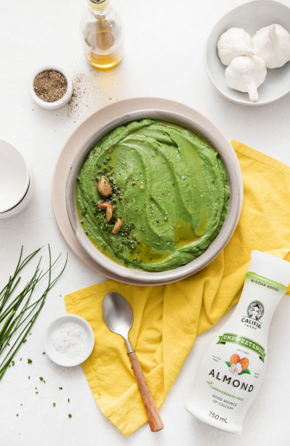 Spinach & roasted garlic cauliflower mash