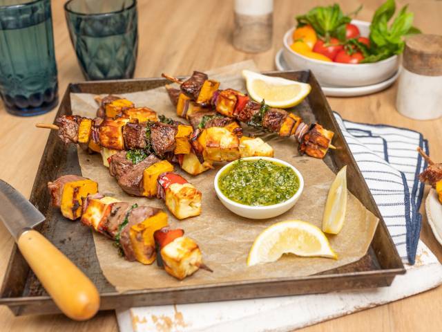 Lamb, Pumpkin & Haloumi Kebab