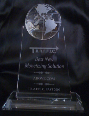 Above.com receives T.R.A.F.F.I.C. Best New Monetizing Solution award