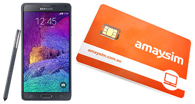Samsung Galaxy Note 4 & 3 months amaysim Unlimited 5G mobile plan