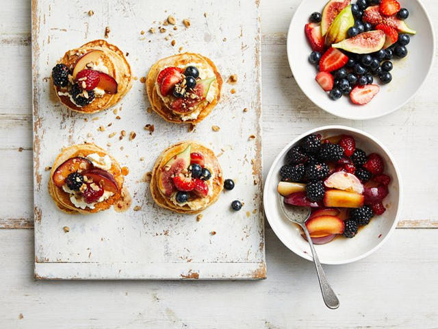 ANZAC Pancakes with Fruit Topping