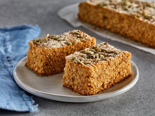 Oat Flour Seeded Apricot Slice