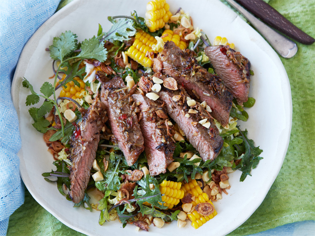 Asian Slaw Salad with Marinated Beef