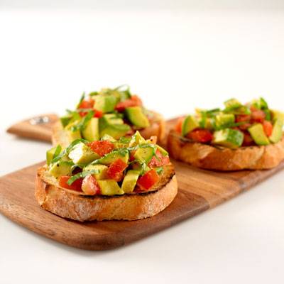 Shepard Avocado and Basil Bruschetta