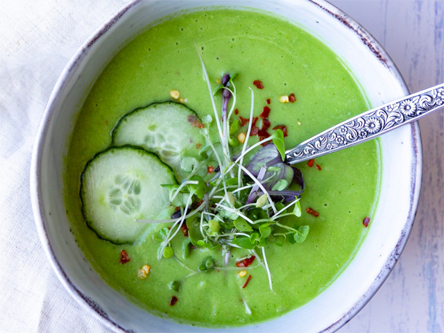 Coconut Avocado and Cucumber Gazpacho