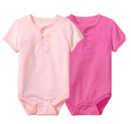 Baby Gap Picot Trim Henley Bodysuit