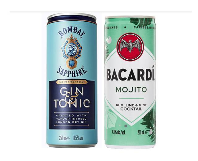 Bacardi Mojito, Bombay Sapphire Gin & Tonic Double Serve