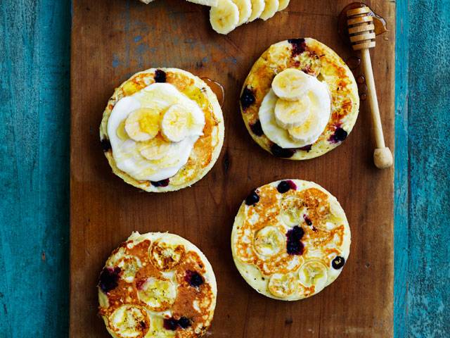 Banana & Blueberry Buttermilk Pancakes
