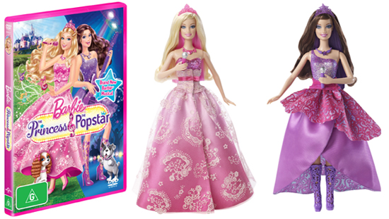 Barbie The Princess and The Popstar Dolls & DVDs