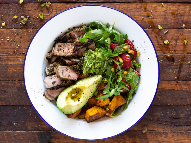 Basil and Broccoli Pesto Lamb Bowl