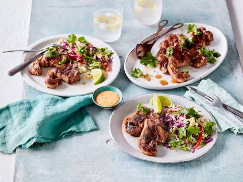 Chops with Asian-Style Slaw