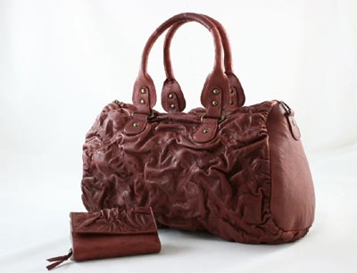 Blue Maya Leather Bag & Wallet
