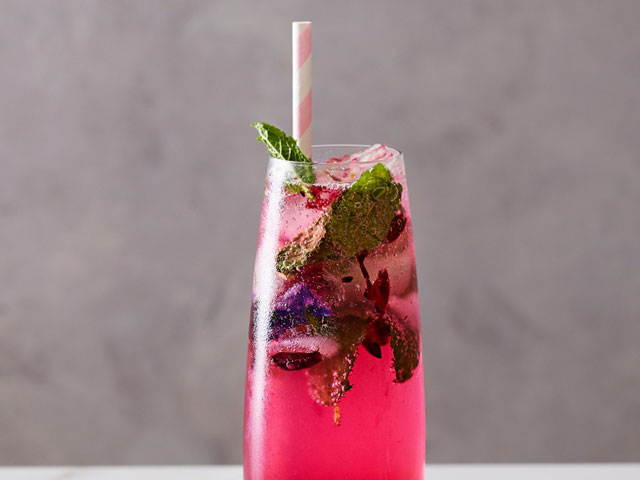 Blueberry Mojitos with Lavender Syrup