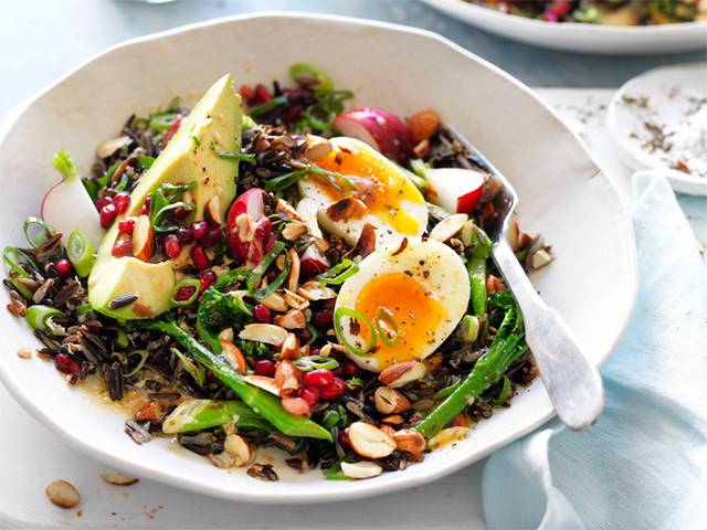 Wild Rice, Charred Broccoli and Egg Salad