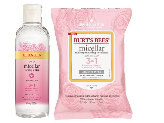 Burt's Bees Rose 3-In-1 Micellar Toning Water and Micellar Cleansing Towelettes