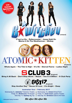 B*witched (Supported By: Atomic Kitten, S Club 3 & East 17) Announce 2017 Australian Tour