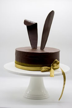 Decadent Dark Chocolate Cake with Bunny Ears