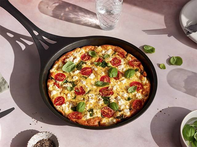 Frittata Caprese with Spinach, Tomato and Ricotta