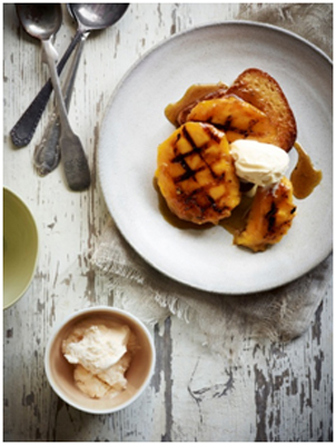 Grilled Mango with Caramelised Brioche