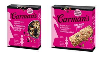 Carman's Super Berry Muesli and Super Berry Muesli Bars