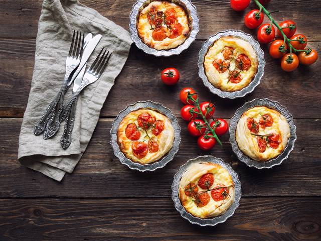 Cheesy Cherry Tomato Quiches