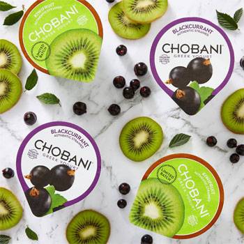 Chobani Blackcurrant and Chobani Kiwifruit
