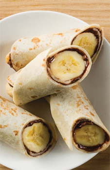 Chocolate and Banana Roll Up