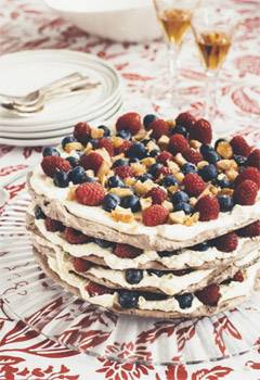 Chocolate Macadamia Pavlova Stack