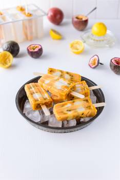 Lemon, Coconut and Passionfruit Popsicles