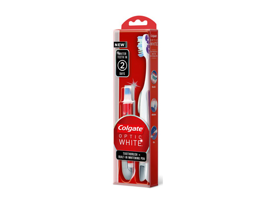 Colgate Optic White Toothbrush + Built-in Whitening Pen