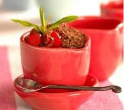 Dark chocolate mousse with cranberries & lime