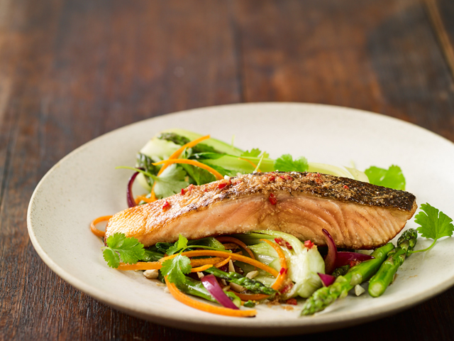 Crispy Salmon with Asian Vegetables