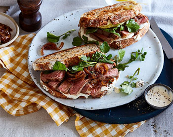 Curtis Stone's Caramelised Onion and Cheddar Steak Sandwich