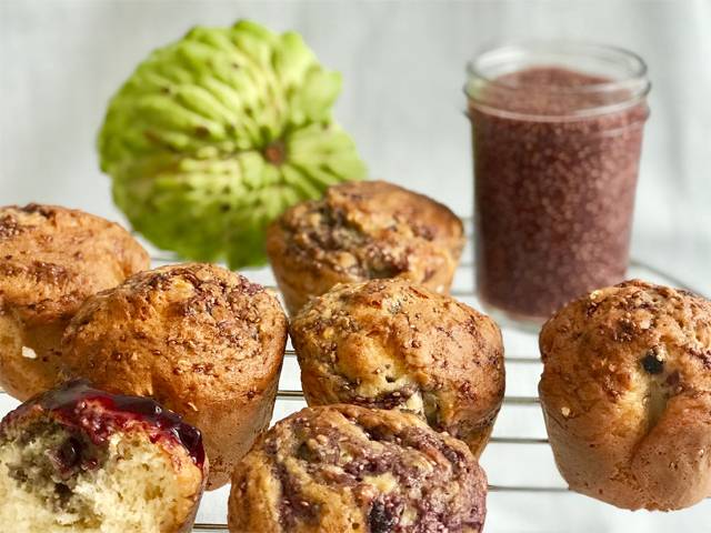 Custard Apple Berry Muffins