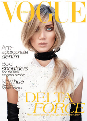 Napoleon Perdis and Delta Goodrem for Vogue