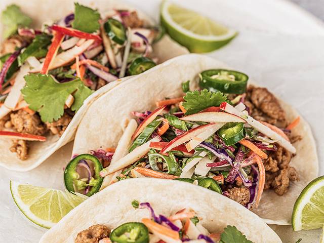 Easy Pork Tacos with Apple Cabbage Slaw