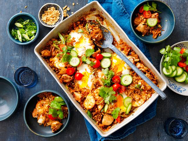 Nasi Goreng Tray Bake