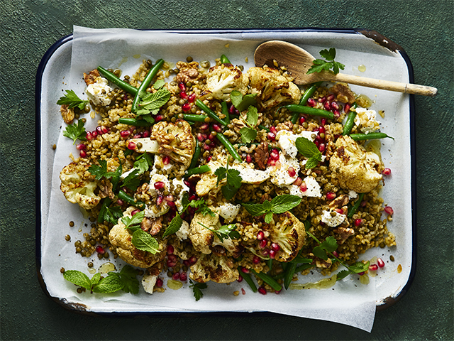 Freekeh with Cauliflower, Pomegranate & Mint Recipe