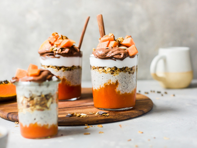 Papaya Chia Pudding Jar