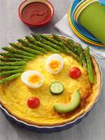 Funny Face Ham, Leek and Swiss Cheese Quiche
